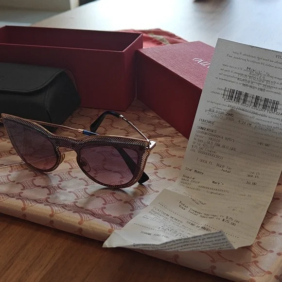 Valentino Textured Cat-Eye Sunglasses with Case